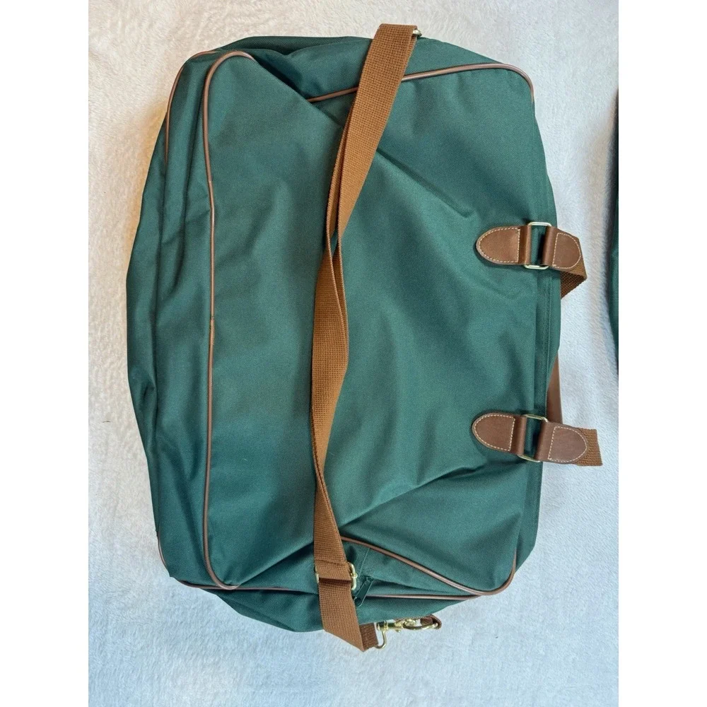 Vintage Ralph Lauren Green Canvas Travel Carry On Bags Lot Old Money Pony Preppy